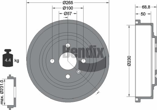 BENDIX Braking BDM1085 - Tambur frana aaoparts.ro