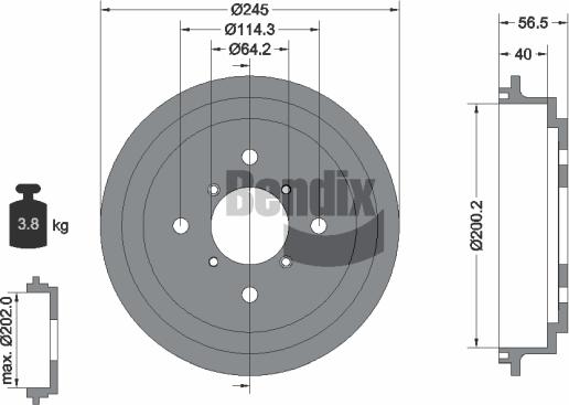 BENDIX Braking BDM1088 - Tambur frana aaoparts.ro