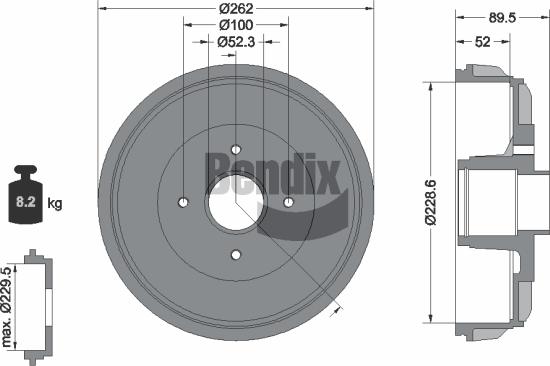 BENDIX Braking BDM1190 - Tambur frana aaoparts.ro