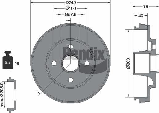 BENDIX Braking BDM1192 - Tambur frana aaoparts.ro