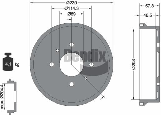 BENDIX Braking BDM1144 - Tambur frana aaoparts.ro