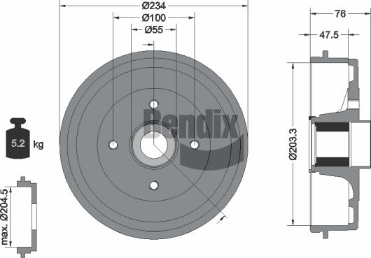 BENDIX Braking BDM1158 - Tambur frana aaoparts.ro