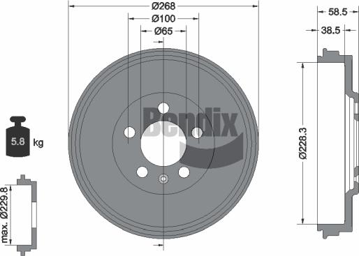 BENDIX Braking BDM1160 - Tambur frana aaoparts.ro