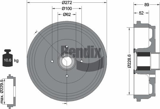 BENDIX Braking BDM1115 - Tambur frana aaoparts.ro