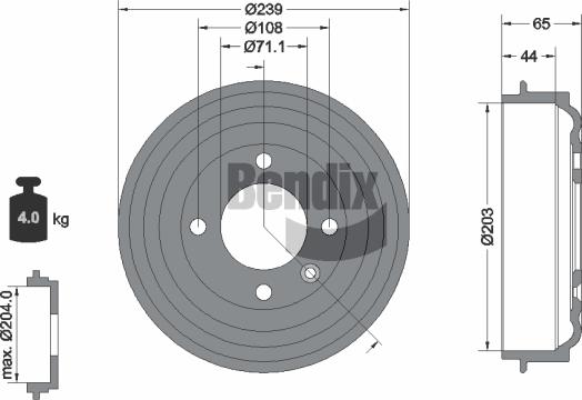 BENDIX Braking BDM1188 - Tambur frana aaoparts.ro