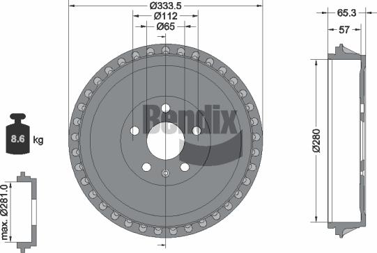 BENDIX Braking BDM1183 - Tambur frana aaoparts.ro