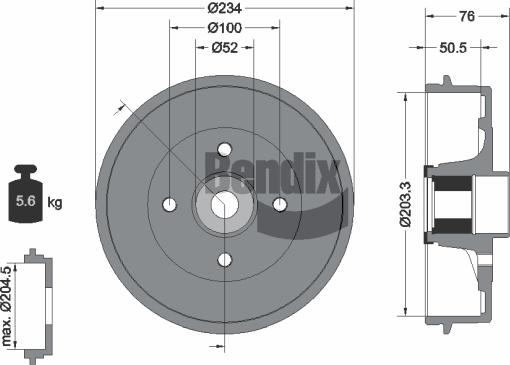 BENDIX Braking BDM1135 - Tambur frana aaoparts.ro