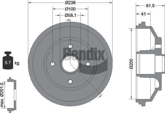 BENDIX Braking BDM1137 - Tambur frana aaoparts.ro