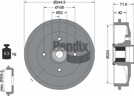 BENDIX Braking BDM1126 - Tambur frana aaoparts.ro