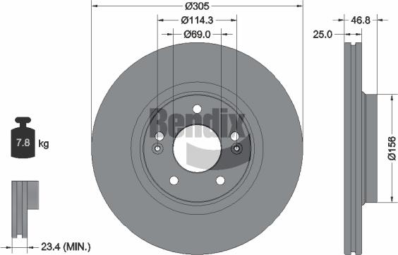 BENDIX Braking BDS1558HC - Disc frana aaoparts.ro