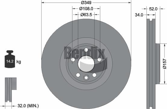 BENDIX Braking BDS1586HC - Disc frana aaoparts.ro