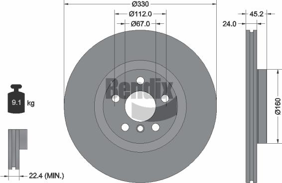 BENDIX Braking BDS1530HC - Disc frana aaoparts.ro