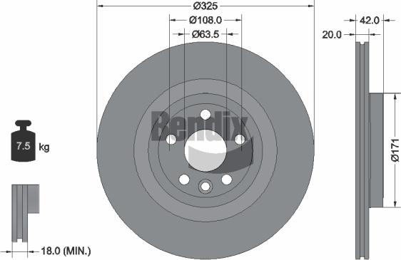 BENDIX Braking BDS1611HC - Disc frana aaoparts.ro
