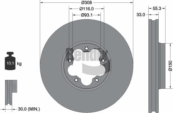BENDIX Braking BDS1624 - Disc frana aaoparts.ro