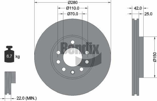 BENDIX Braking BDS1069 - Disc frana aaoparts.ro