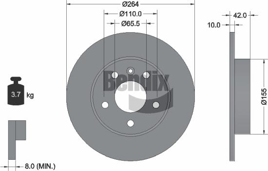 BENDIX Braking BDS1038 - Disc frana aaoparts.ro