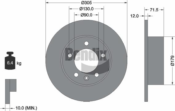 BENDIX Braking BDS1024 - Disc frana aaoparts.ro