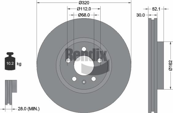 BENDIX Braking BDS1142HC - Disc frana aaoparts.ro