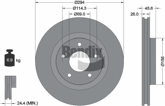 BENDIX Braking BDS1156 - Disc frana aaoparts.ro