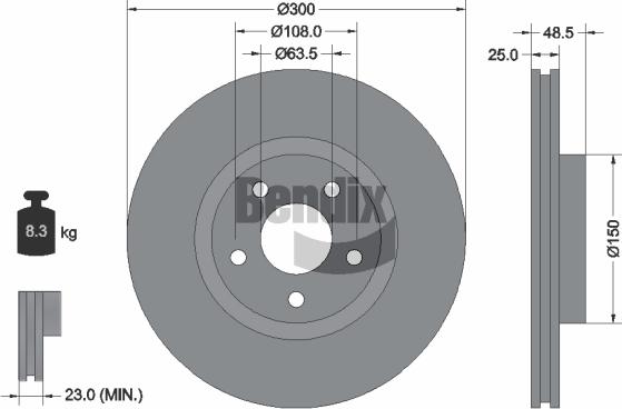 BENDIX Braking BDS1105HC - Disc frana aaoparts.ro