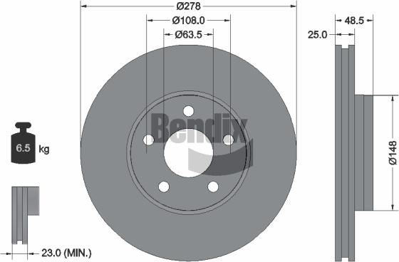 BENDIX Braking BDS1133 - Disc frana aaoparts.ro