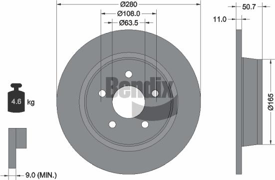 BENDIX Braking BDS1178 - Disc frana aaoparts.ro