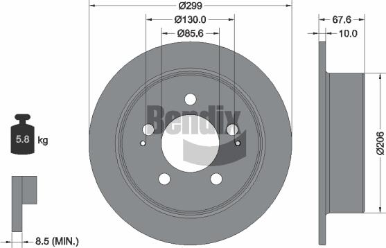 BENDIX Braking BDS1825 - Disc frana aaoparts.ro