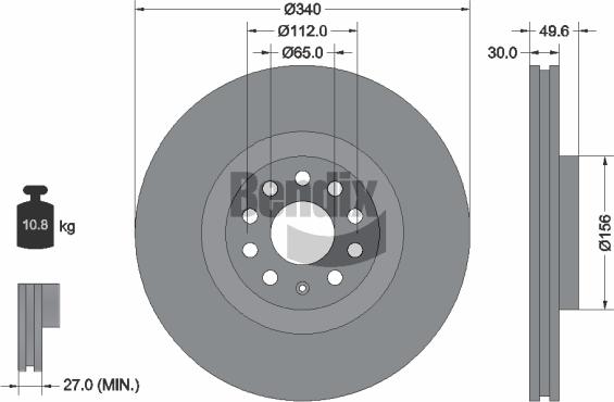 BENDIX Braking BDS1358HC - Disc frana aaoparts.ro