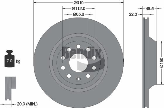 BENDIX Braking BDS1339 - Disc frana aaoparts.ro