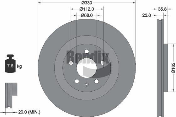 BENDIX Braking BDS1250 - Disc frana aaoparts.ro