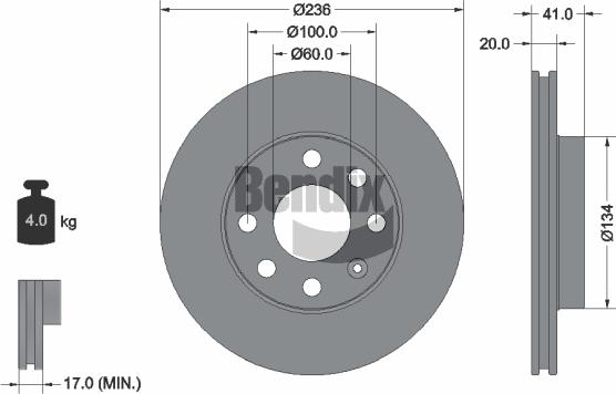 BENDIX Braking BDS1280 - Disc frana aaoparts.ro