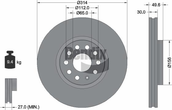 BENDIX Braking BDS1283HC - Disc frana aaoparts.ro