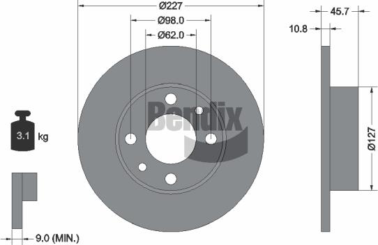 BENDIX Braking BDS1229 - Disc frana aaoparts.ro