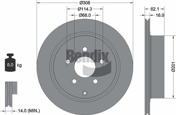 BENDIX Braking BDS1764 - Disc frana aaoparts.ro