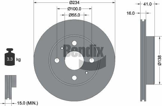BENDIX Braking BDS2036 - Disc frana aaoparts.ro