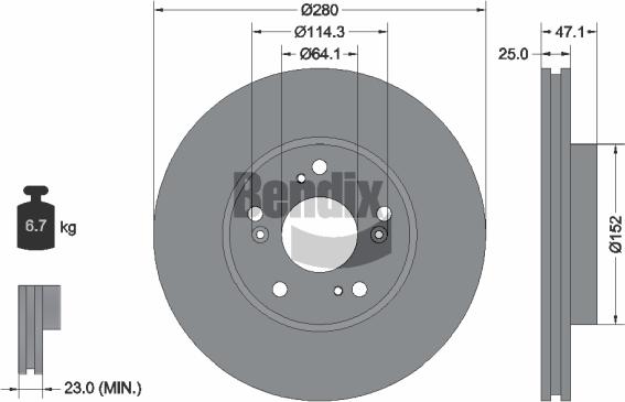 BENDIX Braking BDS2100 - Disc frana aaoparts.ro