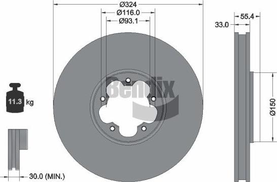 BENDIX Braking BDS2330 - Disc frana aaoparts.ro