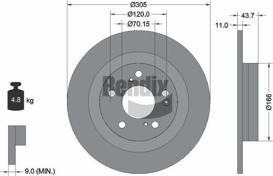 BENDIX Braking BDS2296 - Disc frana aaoparts.ro