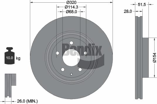 BENDIX Braking BDS2204 - Disc frana aaoparts.ro