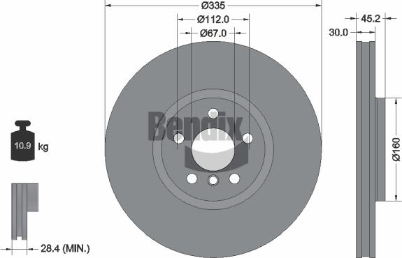 BENDIX Braking BDS2206HC - Disc frana aaoparts.ro