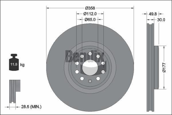 BENDIX Braking BDS2288HC - Disc frana aaoparts.ro
