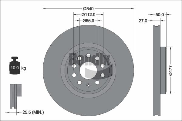 BENDIX Braking BDS2287HC - Disc frana aaoparts.ro
