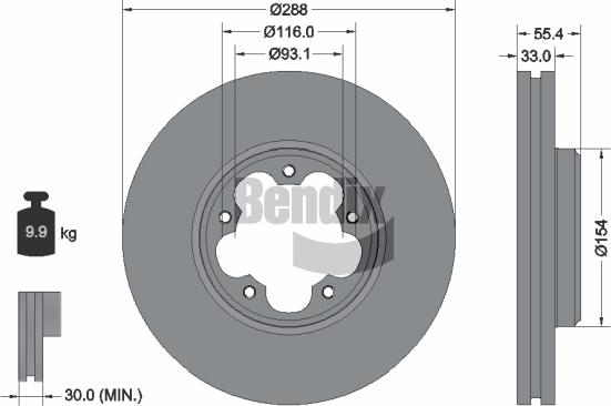 BENDIX Braking BDS2237 - Disc frana aaoparts.ro