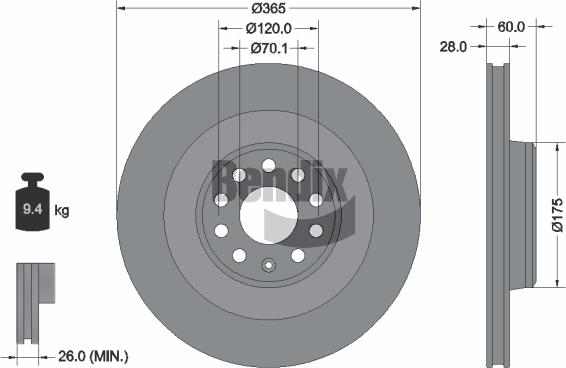 BENDIX Braking BDS2276HC - Disc frana aaoparts.ro