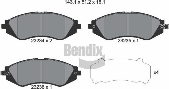 BENDIX Braking BPD1949 - Set placute frana,frana disc aaoparts.ro