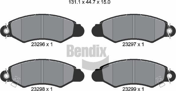 BENDIX Braking BPD1958 - Set placute frana,frana disc aaoparts.ro