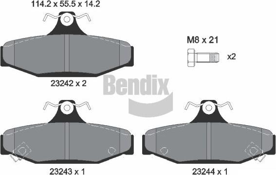 BENDIX Braking BPD1952 - Set placute frana,frana disc aaoparts.ro
