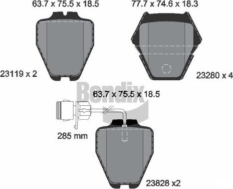 BENDIX Braking BPD1927 - Set placute frana,frana disc aaoparts.ro