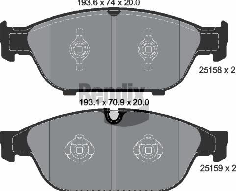 BENDIX Braking BPD1497 - Set placute frana,frana disc aaoparts.ro
