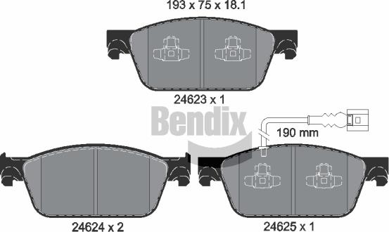 BENDIX Braking BPD1450 - Set placute frana,frana disc aaoparts.ro